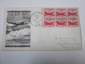 US COVER 1949 DC SKYMASTER FDC SCOTT C39 BOOKLET PANE FLEETWOOD CACHET ASDA SHOW - Bild 1 von 3