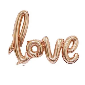 Love Foil Balloons Rose Gold Bridal Shower Decorations Balloon Wedding Valentine - Picture 1 of 5