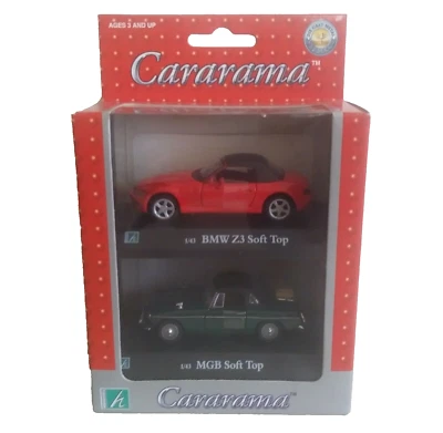 BMW Z3 SOFT TOP + MGB SOFT TOP CARARAMA SCALA 1/43 - Immagine 1 di 3