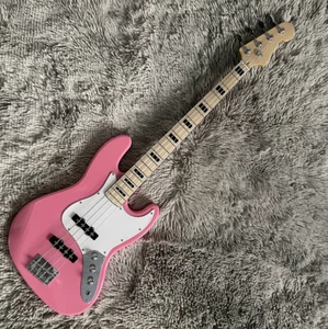 4-strings Electric Bass Guitar Pink JB Bass Maple Fretboard Chrome Hardware - Picture 1 of 9