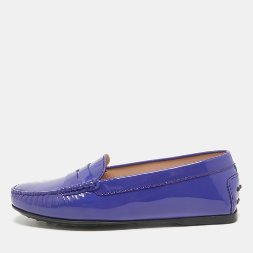 TOD’S Mocassini penny Tod's blu in vernice taglia 36