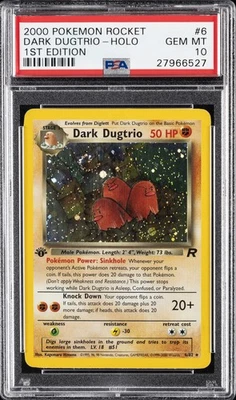 2000 POKEMON ROCKET 1ST ED #6 DARK DUGTRIO-HOLO PSA 10 - Image 1 of 2
