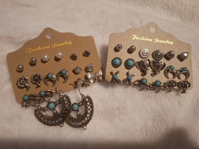 2 paquetes de pendientes occidentales con cada paquete de 9 pares Foto 1 de 4