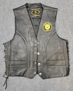 Chaleco motero de cuero talla 42 de la colección S, Louisiana - Imagen 1 de 5