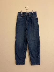 Jeans Madewell Globo Talla 24 Tiro Alto Denim Retro Pierna Barril Tobillo - Imagen 1 de 8