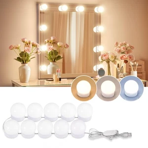 Luces LED de tocador para espejo, estilo Hollywood con 10 bombillas regulables, ajustables... - Imagen 1 de 7