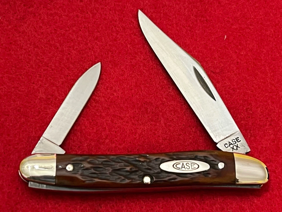 RARO ESTUCHE VINTAGE XX 1940’S 06244 Cuchillo Hueso Rogers Rojo 3-1/4” ¡Fuerte Snap! Xclnt Foto 1 de 4