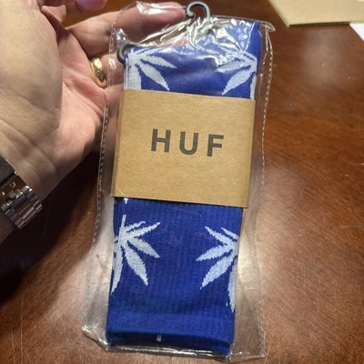 Calcetines Huf púrpura/blanco marihuana hoja calcetines talla única adulto nuevos con etiquetas Foto 1 de 3