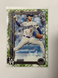 2025 Topps Holiday - Roki Sasaki #H23 Green Plaid Adventskalender LA DODGERS - Bild 1 von 2