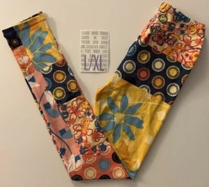 NWT LuLaRoe Kids' L/XL Sunny PATCHWORK FLORAL Leggings UNICORN - Picture 1 of 2
