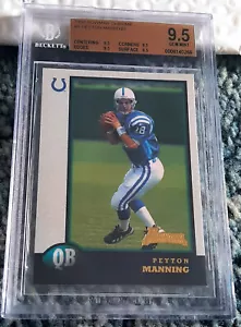 1998 PEYTON MANNING BOWMAN CHROME #1 RC ROOKIE BGS 9.5 TRUE GEM MINT - Picture 1 of 2
