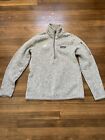 Patagonia Sweater Women’s Size Large Fleece Quarter Zip Sweater Gray Pocket