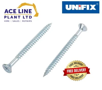 Unifix TwinQwik Woodscrews Pozi Countersunk Twin Thread- All Sizes Available