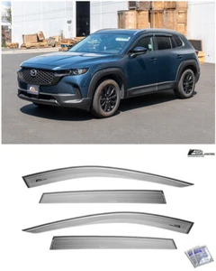 EOS Visors For 22-Up Mazda CX-50 Mugen Tape On Style Side Vent Window Rain Guard - Picture 1 of 24