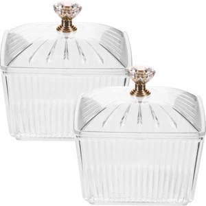 2PCS Jars Candy Jar Sugar Snacks Bowl Cookie Container Buffet Storage Container - Picture 1 of 12