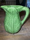 Olfaire Green Cabbage Leaf 8 1/4? Tall Pitcher Made In Portugal