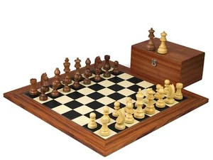 Wooden Chess Set Palisander Board 20" Weighted Sheesham German Staunton Pieces 3 - Picture 1 of 12