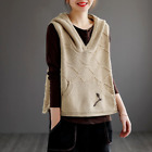 Lady Hollow Out Hooded Knitted Vest Tank Tops Sleeveless Jumper Sweater Autumn