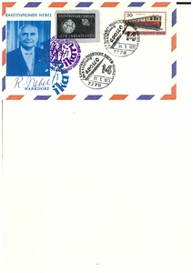 Briefumschlag, Rudolf Nebel, signiert, Weltraumfahrt - Bild 1 von 1
