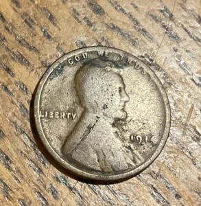 1914 Weizenpfennig Fehler -- Vorderseite Laminierungsfehler/geteilter Hobel - Bild 1 von 2