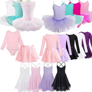 Girls Kids Tutu Ballet Leotard Dance Dress Ballerina Skating Dancewear Costume - Picture 1 of 71