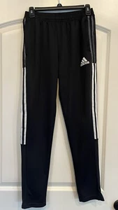Adidas Boys L 13-14Y Aeroready Primegreen Jogger Sweatpant Black w/ white - Picture 1 of 5