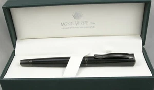 Monteverde Impressa Black With Gunmetal Trim Fountain Pen - Medium Nib - New - Picture 1 of 4