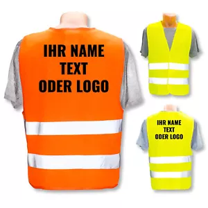 Sicherheitsweste Warnweste ISO 471 * eigenes Logo Name Bild * Druck Gelb Orange - Bild 1 von 3