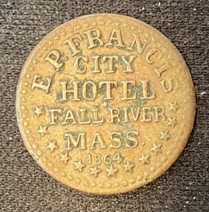 Fall River MA , 1864 E P Francis Billardzimmer Bürgerkrieg Token - Bild 1 von 2