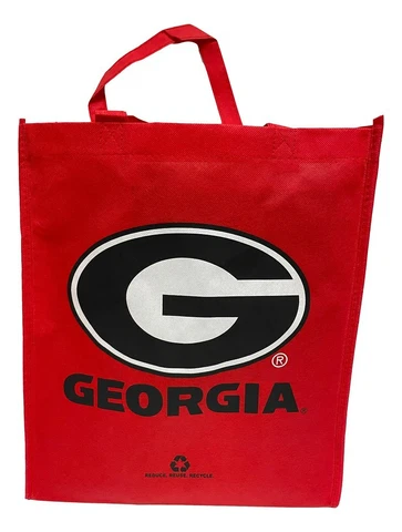 Georgia Bulldogs Printed Non-Woven Reusable Grocery Tote Bag (2 Pack) Cover