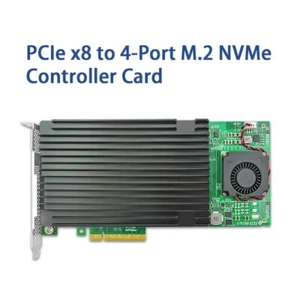 PCIe 3.0 x8 do 4 xM.2 SSD NVMe Przełącznik Adapter Karta przełącznika z radiatorem - Zdjęcie 1 z 6
