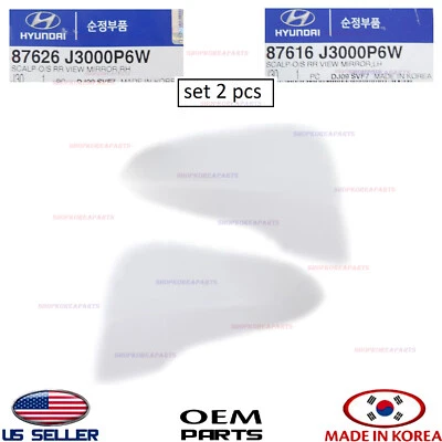 Genuine WHITE Scalp Cap Cover Mirror 2pcs RIGHT & LEFT ⭐OEM⭐ VELOSTER 2019-2021 - Image 1 of 4