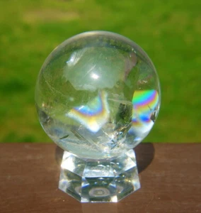 Lemurian Quartz Sphere / Crystal Ball with Rainbows - Picture 1 of 6