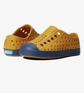 NATIVE SHOES JEFFERSON Sneakers Slip On Toddler Little Kids Yellow Blue C5 NWT! - Picture 1 of 7