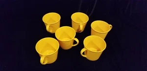 SET OF 6 STAIN RESISTANT YELLOW MELAMINE 8 OUNCE CUPS - Picture 1 of 4