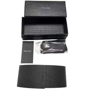 PRADA Saffiano Black Hard Case w/ Cloth & GiftBox for Sunglasses Eyeglasses NEW - Picture 1 of 2