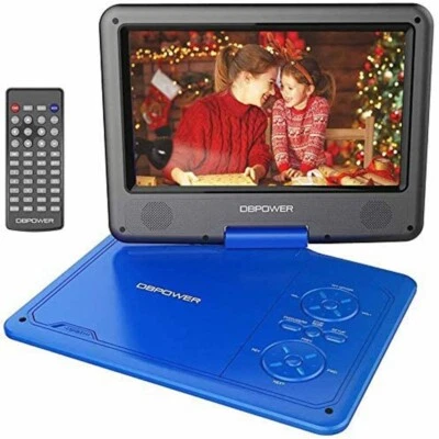 DBPOWER 11.5" Portable DVD Player 9" Swivel Screen Rechargeable Battery Blue NEW - Image 1 of 4