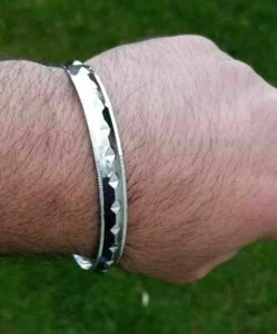 Impresionante Brazalete Sikh Singh Khalsa Kara Kada Hierro Cromado Corte Diamante G13 - Imagen 1 de 10