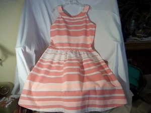(L) Girls Crazy 8 Mitered Striped Dress Size L 12 - Picture 1 of 4