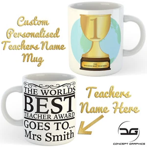 Personalisierte individuelle Tasse Tasse Weltbester Lehrer Danke Abschied Geschenk - Bild 1 von 2