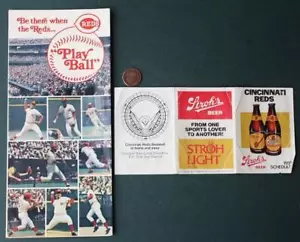 1981 Cincinnati Reds season schedule brochure Stroh's beer wallet schedule set-- - Picture 1 of 1