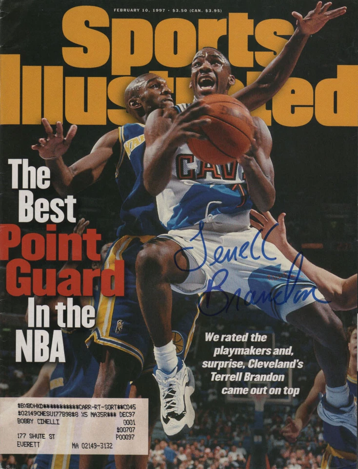 Terrell Brandon Cleveland Cavaliers FIRMADO 2/10/97 ¡Certificado de autenticidad Sports Illustrated! Foto 1 de 1