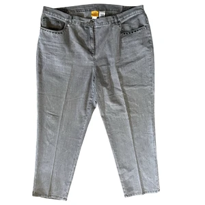 Ruby Rd. Women's Jeans Pants Plus Size 22W Elastic Sides Pockets Gray - Picture 1 of 6