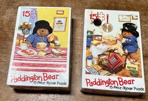 2 Paddington Bear 15 Piece Vintage Chunky Jigsaw Puzzles By Hestair 1976 - Picture 1 of 4