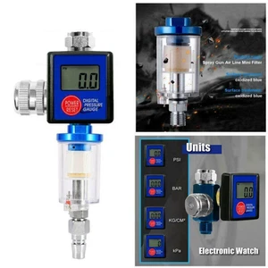 Air Pressure Regulator Gauge Spray Gun Digital Paint w/ Oil-water Separator Tool - Picture 1 of 12
