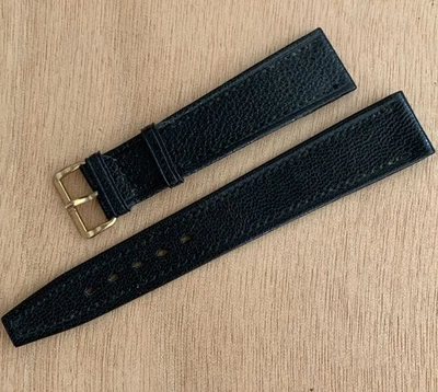 Correa de cuero negra Longines genuina 18 mm NOS Foto 1 de 3