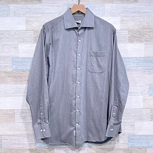 Camisa Peter Millar Fleece Sarga Manga Larga Gris Algodón Cachemira Para Hombres Grande - Imagen 1 de 5