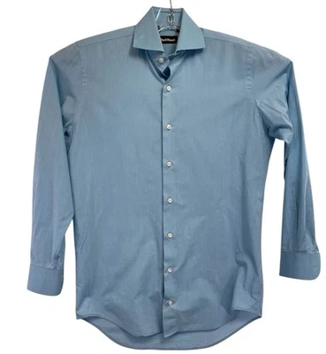 Paul Stuart Mens Sz Small Blue  L/S  Button Up Shirt (M41) Italy Made EUC - Image 1 of 4