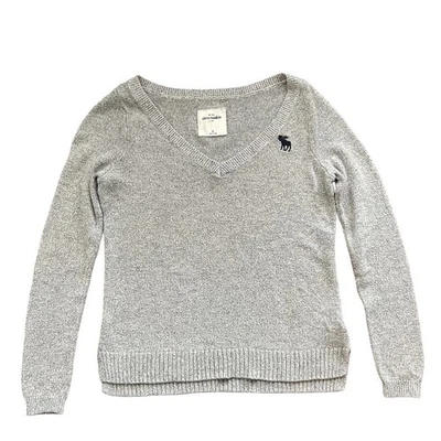 Suéter Tejido ABERCROMBIE KIDS Niñas Talla XL Viscosa Suave Vacaciones Top Preppy Gris Foto 1 de 4