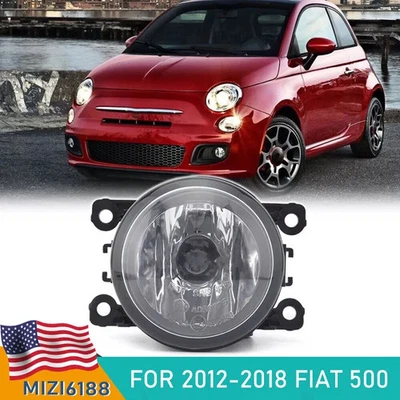 适用于 2012 - 2018 菲亚特 500 前保险杠雾灯驾驶灯透明带灯泡 LH=RH — 第 1/4 张图片